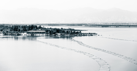 Zhangjiakou, Hebei, China Guanting Reservoir landscape.の写真素材