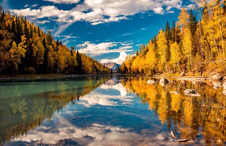 Xinjiang Kanas River sceneryの写真素材