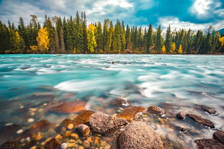 Xinjiang Kanas River Autumn sceneryの写真素材