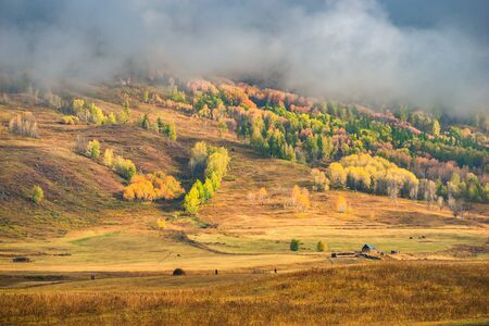 Xinjiang Hemu village sceneryのeditorial素材