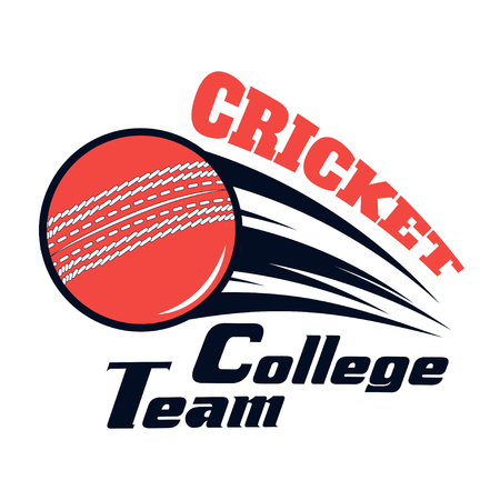 Vector logo for cricket game design, team, commercial, print or web on a white background.のイラスト素材