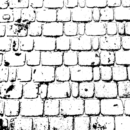 Vector monochrome texture cobbled road in retro styleのイラスト素材