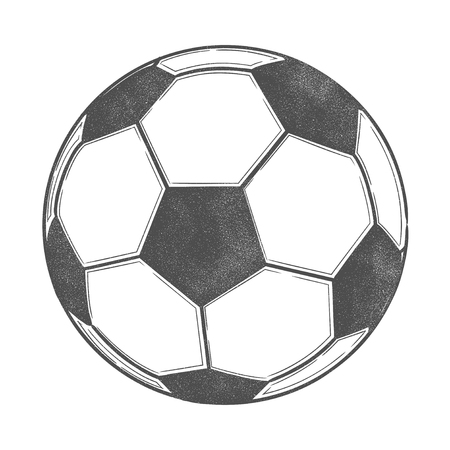 Vector illustration of a soccer ball for badges, campaign logos, promo stock, advertisement, emblems isolated on white backgroundのイラスト素材