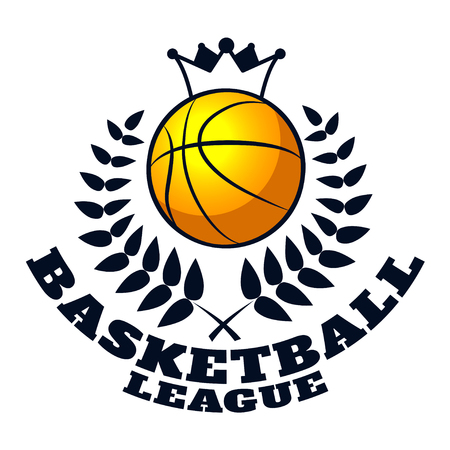 Vector logo basketball game for design, print, advertisement, web, promo on white backgroundのイラスト素材
