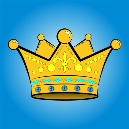 Vector illustration of golden crown encrusted with diamonds. For use in web and print.のイラスト素材