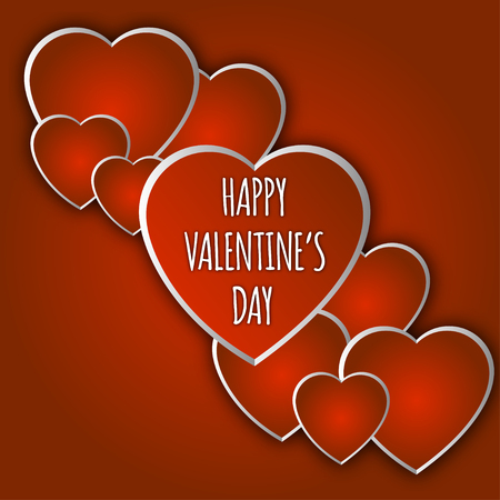 vector card for Valentines Day heart volumeのイラスト素材