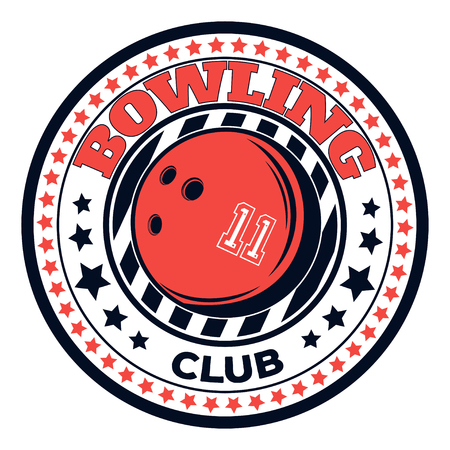 Vector bowling club logo for print, design, internet on white backgroundのイラスト素材
