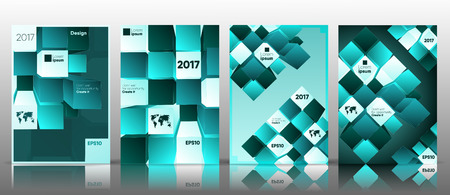 Vector 3d tile design for your booklet, company style, promotion or exhibitionのイラスト素材