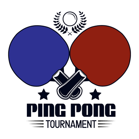 Logo design ping pong tournament for printing press and on T-shirts, publications on the Internet. Vector imageのイラスト素材