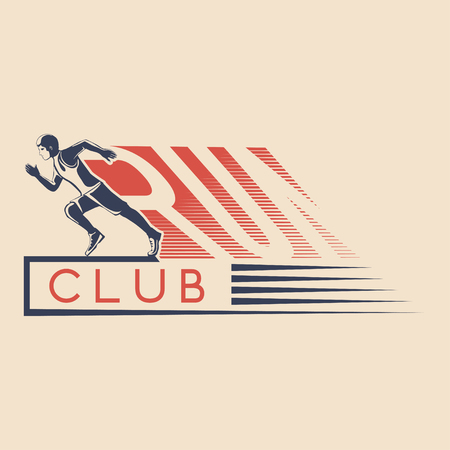 Unique logo design for a running club. a symbol for a sports organization. Vector illustrationのイラスト素材