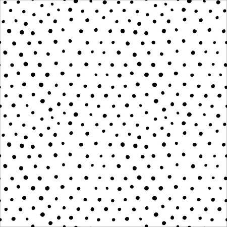 Vector illustration of a seamless black dot pattern with rounded spots isolated on a white backgroundのイラスト素材