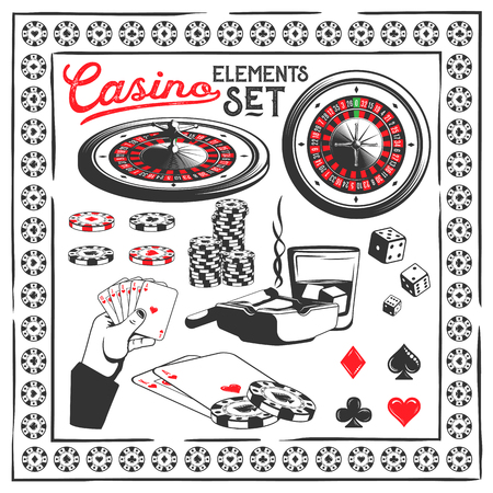 Set of casino elementsのイラスト素材