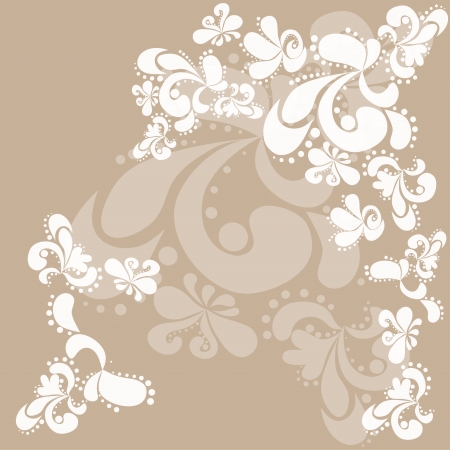 White abstract pattern on a beige background  Vector illustration のイラスト素材