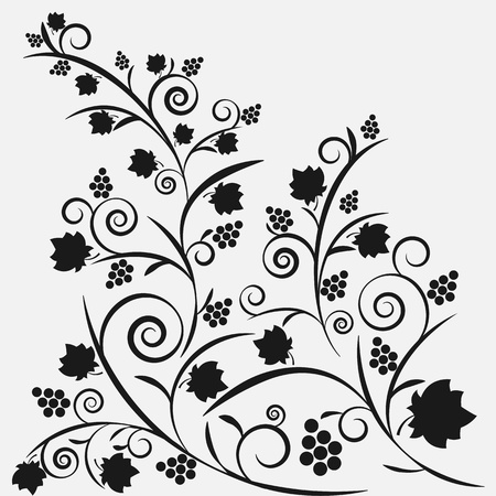 Black vine pattern illustration.のイラスト素材