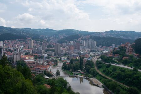 Beautiful view from above of the cityの写真素材