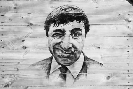 Drawing on the wall. The picture shows the famous Armenian actor Frunzik Mkrtchyan