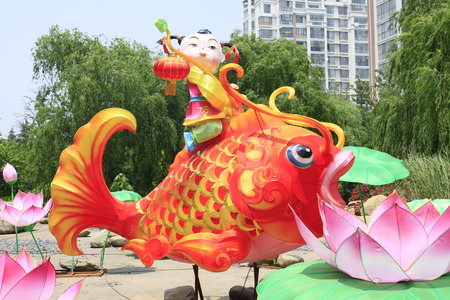 CARP on the Lantern Festival lights.のeditorial素材