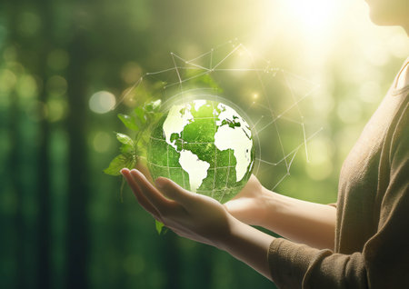 Eco-Friendly Technology in Sunlit Harmony (AI Generated)の素材