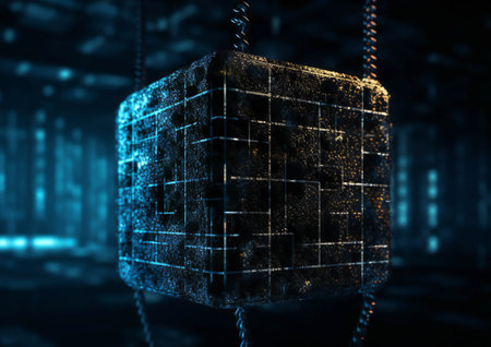 Cubo-Futuristic Digital Codes in a Mysterious Cyber World (AI Generated)の素材