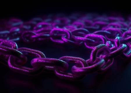 Ultraviolet-Inspired 3D Digital Chain Artwork (AI Generated)の素材