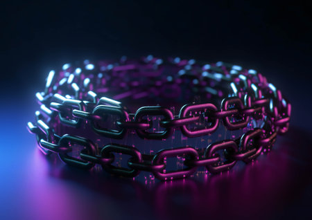 Ultraviolet-Inspired 3D Digital Chain Artwork (AI Generated)の素材