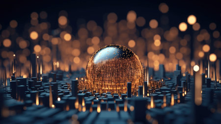 Step into a world of wonder with our digital sphere sculptures.の素材