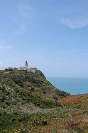 rocky coast cape of rock in springの写真素材