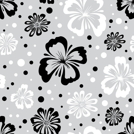 Seamless pattern of wild flowers. Endless floral texture. Floral wallpaper.のイラスト素材