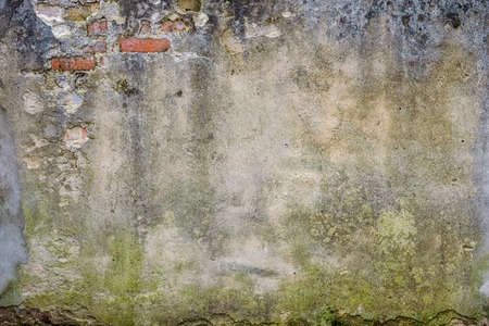 grunge textured background. brick wall of the old house. remains of old plasterの写真素材