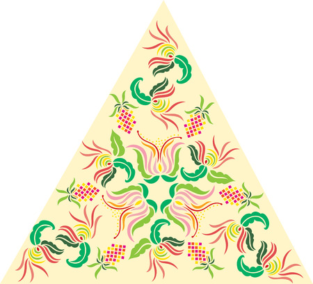 a triangle shape of flowers patternのイラスト素材