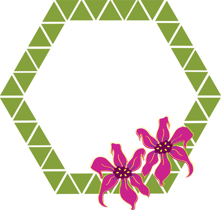 A frame decorated with flowerのイラスト素材