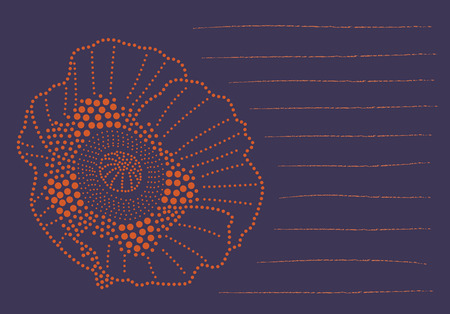 flower illustrated using dots with lines for textのイラスト素材