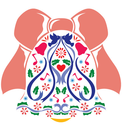 A decorative bell with big ribbon on topのイラスト素材