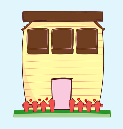 An Illustration of a house which could be use as template for information.のイラスト素材