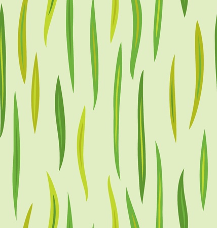 Seamless pattern design of long leafs in different tone of green.のイラスト素材