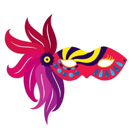 A mardi gras mask, illustrated with striking colors and shapes.のイラスト素材