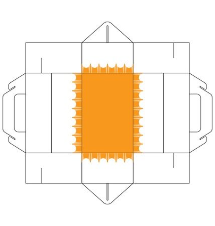 A template of a rectangular cake box, with simple decoration at the bottom of the box のイラスト素材
