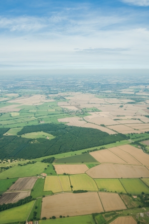 fields seen from the planeの写真素材