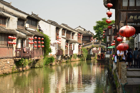 The scenery of Shantang Street at Suzhou, China.のeditorial素材