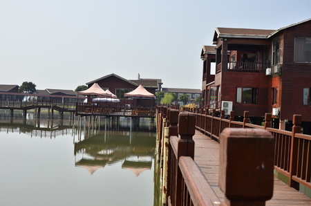 holiday resort at yangcheng lakeのeditorial素材