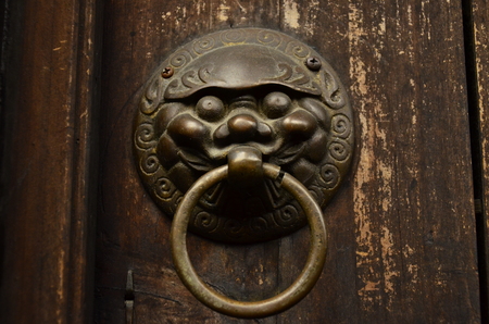 Ancient door handleの写真素材