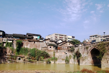 Sichuan town sceneryの写真素材
