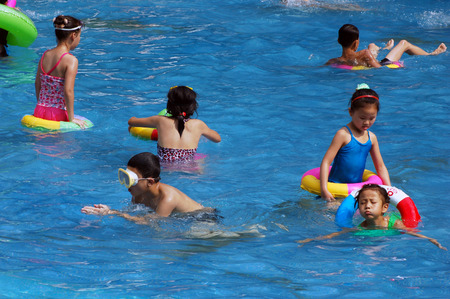 The swimming pool in summerのeditorial素材