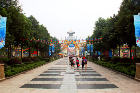Entrance view of Chengdu amusement parkのeditorial素材