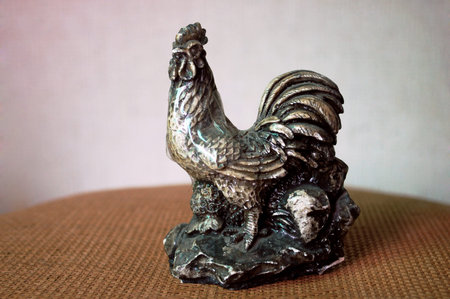 The rooster sculptureの写真素材