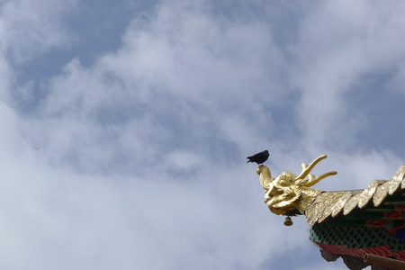 Langmusi temple eavesの写真素材