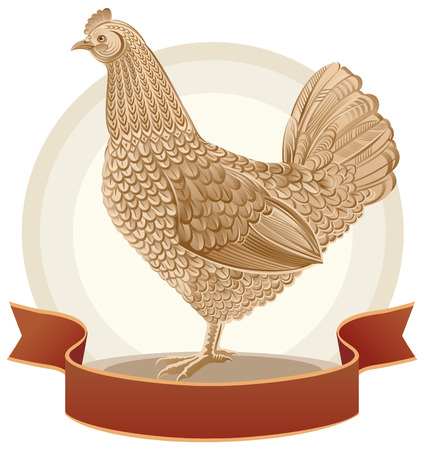 Chicken in graphical style with tape.のイラスト素材