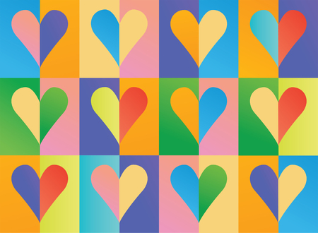 Bright background with a lot of hearts.のイラスト素材