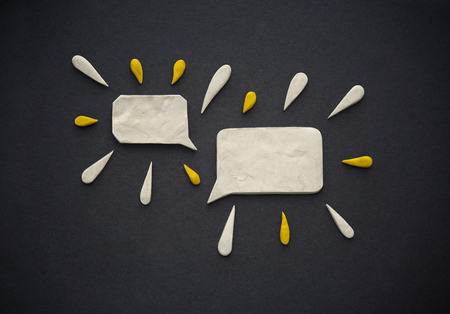 Shiny speech bubbles. Plasticine illustration.の写真素材