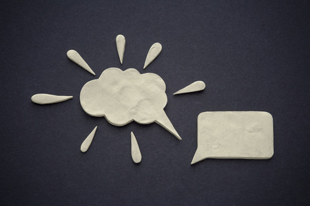 Speech bubbles. Plasticine illustration.の写真素材